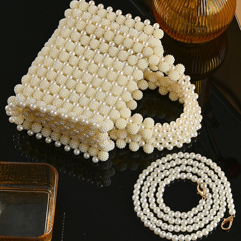 Luxury Creative Artificial White Pearl Handbag Wedding Bridal Clutch Evening Bag For Ladies Wedding Party Tote Bags shoulder bag