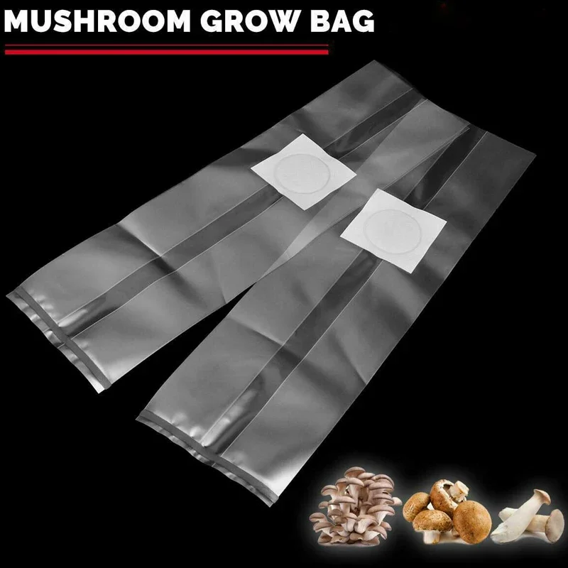 100PCS PVC Polypropylene Grains Mushroom Fungus Spawn Grow Bag Substrate High Temp Pre Sealable Garden Supplies