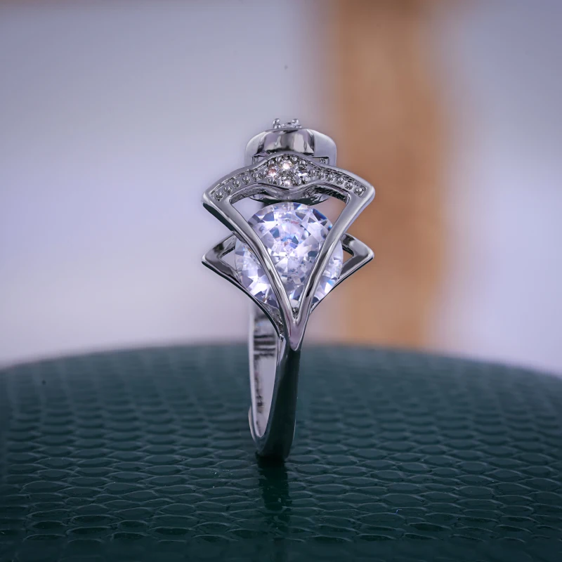 غريب الأشياء عالية الجودة المرأة موضة الثلاثي لامعة الزركون حلقة افتتاح قابل للتعديل خاتم الزفاف مجوهرات الحفلات