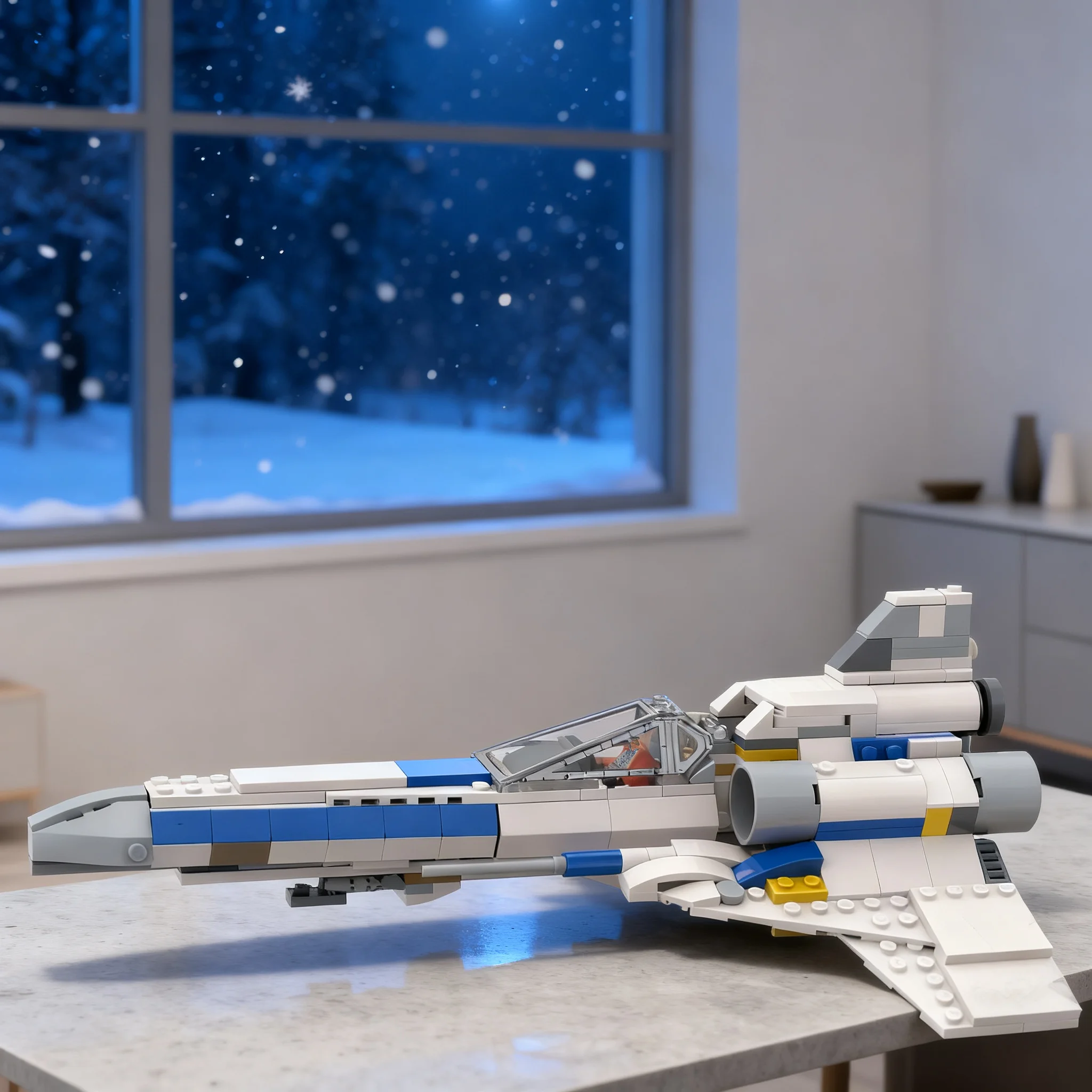 355pcs MOC Star Battle Battlestar Galactica Colonial Viper - Alternate Build New Republic XWing Model Building Blocks Toy 3D