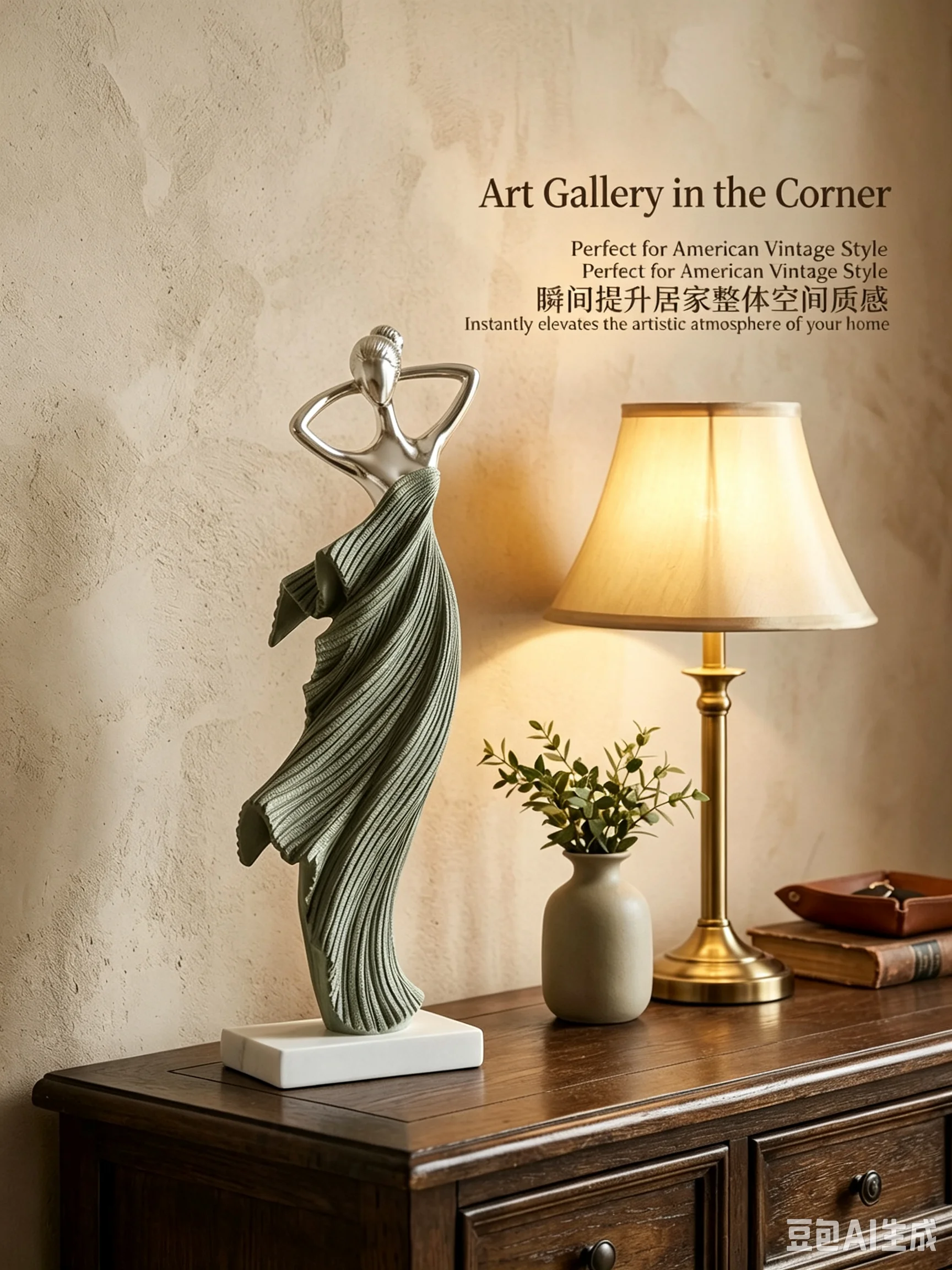 Spring Dance Italian Minimalist Art Abstract Ornament High-End Niche French Style Living Room Tv Cabinet Light Luxury Decoration