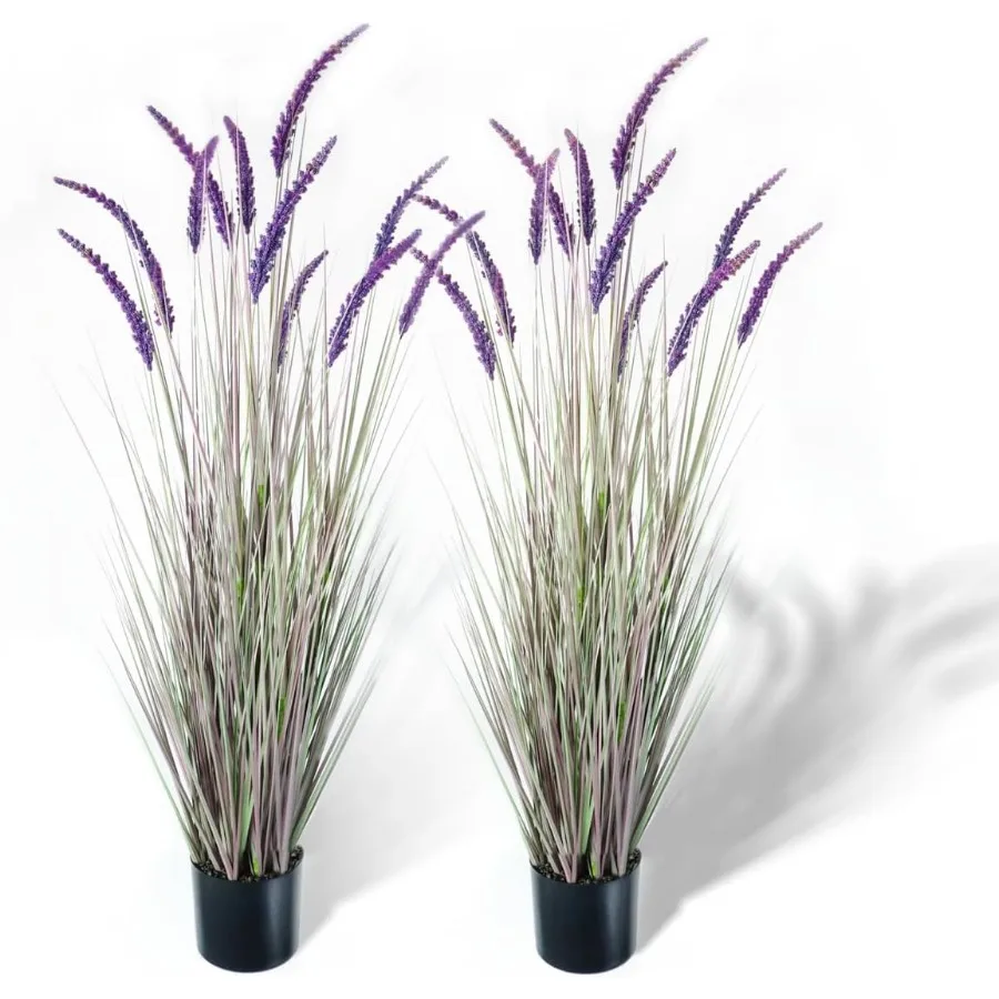 

5ft 2-Pack Artificial Veronica Spiked Speedwell Grass, 59in Faux Tall Horsetail Grasses, Veronica Spicata, UV-Resistant Fake