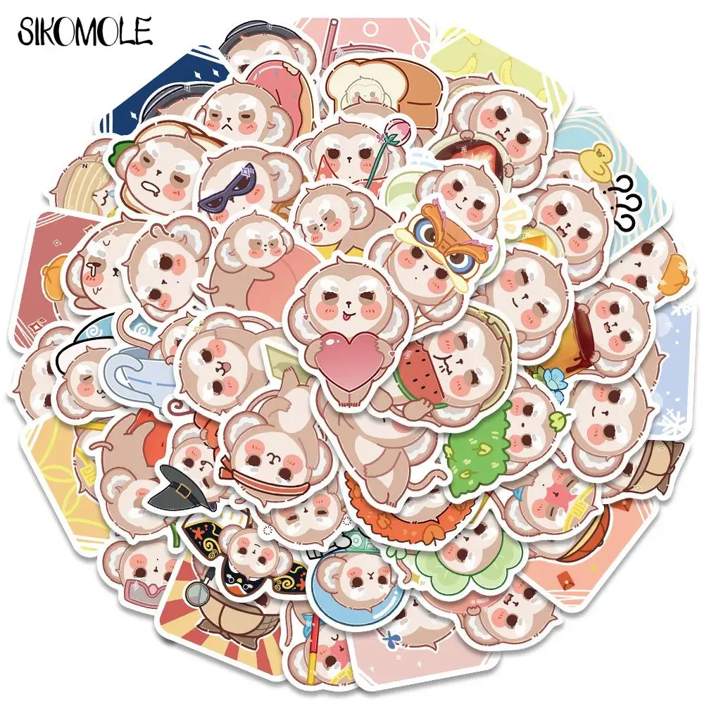 10/30/50PCS Cartoon Cute Lovely Little Monkey Stickers Animal DIY Toy Laptop Luggage Skateboard Guitar Graffiti Decal Sticker F5