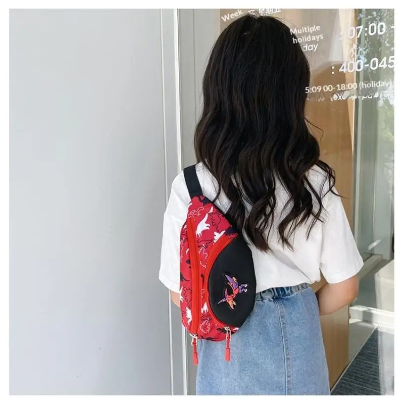 New Cute Cartoon Dinosaur Storage Bags For Kids Phone Earphone Money Pouch Organizer Fashion Chest Waist Bag Children Belt Bag