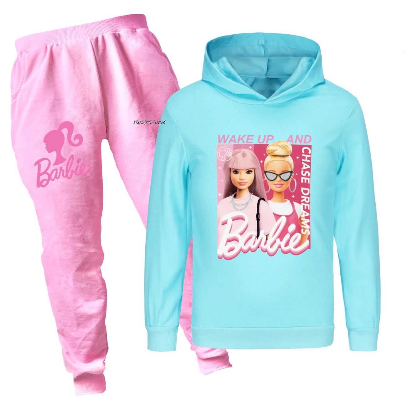 Barbie Clothes Kids Clothing Set Baby Girls Cartoon Hoodie Pants 2pcs Suits Children\'s Clothing Boys Tracksuits