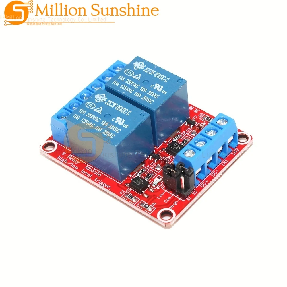 2 Channel 5V Relay Module with Optocoupler High or Low Level Trigger Expansion Board for Raspberry Pi Arduino