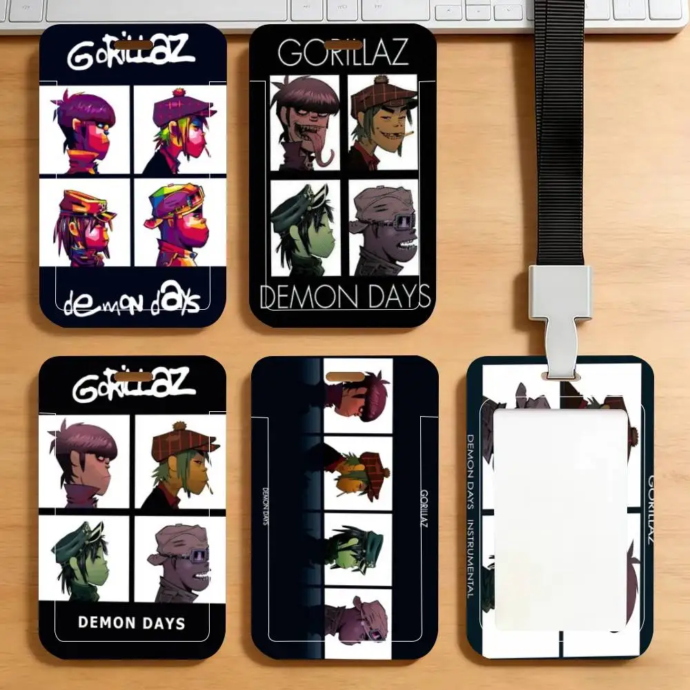 

Брелок-держатель для ID-карты/пропуска/ключей с изображением виртуальной рок-группы Gorillaz, подарок