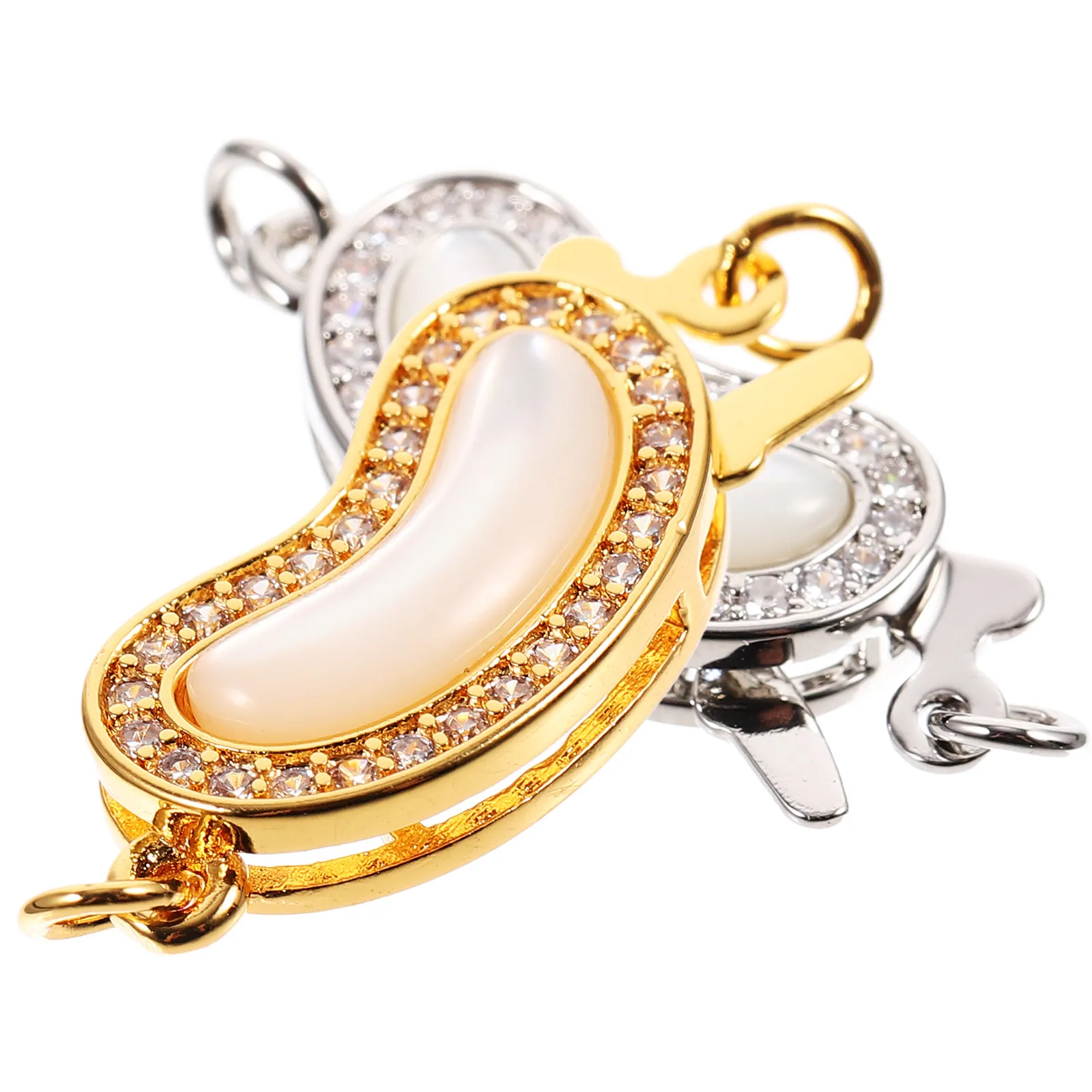 

2 шт. медные застежки-коннекторы для жемчужных ожерелий, фурнитура для изготовления украшений, застежки для ожерелий и браслетов