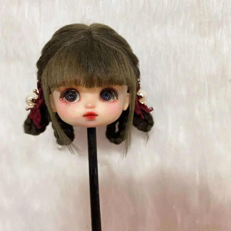 

Элегантные волосы куклы 1/8 1/6 BJD, парик из искусственной пляжной шерсти OB11, окружность головы 12,5-18 см
