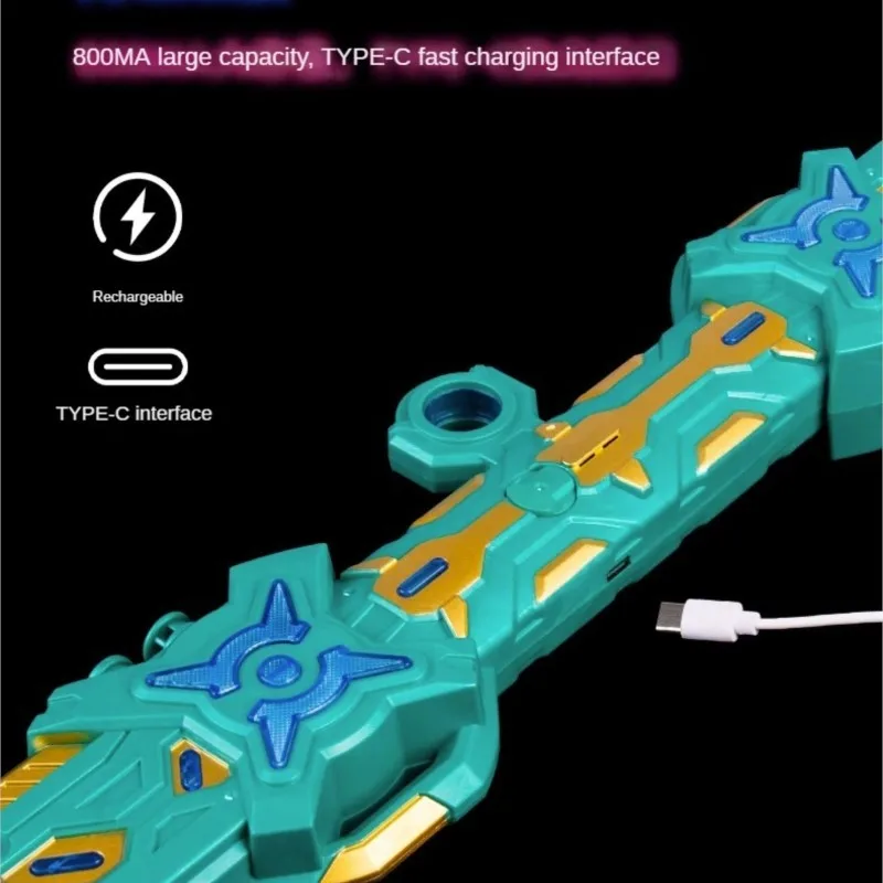 7 красочных световых мечей RGB, двуглавый выдвижной световой меч со звуковым эффектом, зарядка через USB, вечерние ролевые игры, подарок для детей