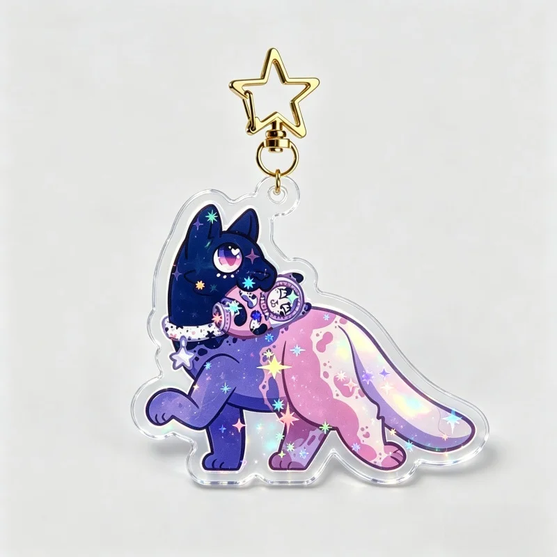 Ace Spectrum Pride Acrylic Keychain Shark Husky Cat Dinosaur Designs Furry Charm keyring LGBT Pride Small Gift For Animal Fans
