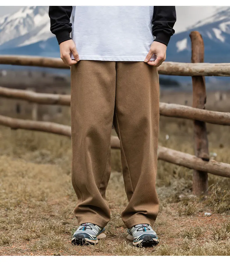 Retro wash casual pants loose worn casual workwear foundation pants joggers men trousers