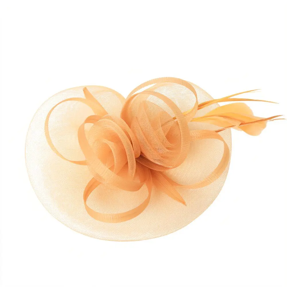 Retro Elegant Feather Mesh Headpiece Women Bridal Fascinator For Wedding Tea Party Occasion Styling Accessories