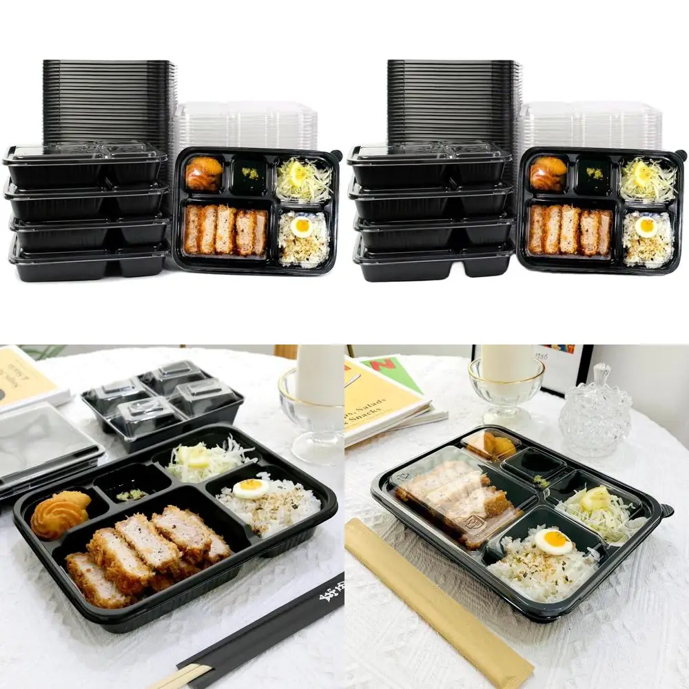 

Набор из 50 штук: многоразовые пластиковые контейнеры для еды с крышками, пригодные для использования в микроволновой печи, ланч-боксы.