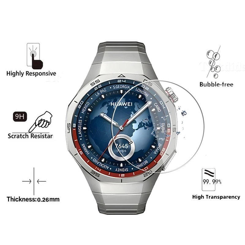 Vidro Temperado Anti-Scratch para Huawei Watch, Filme Protetor de Tela, Assista Acessórios, GT 5, GT 4, 46mm, 41mm, 5pcs