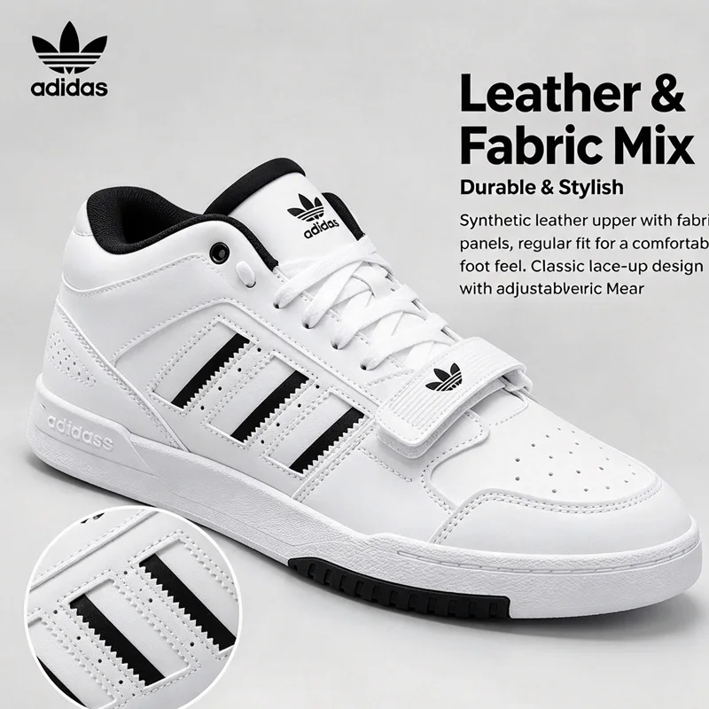 Adidas Originals Authentic DROP STEP 3.0 Women Mid Top Shoes IG1256 Leather Upper Retro Casual Street Sneakers
