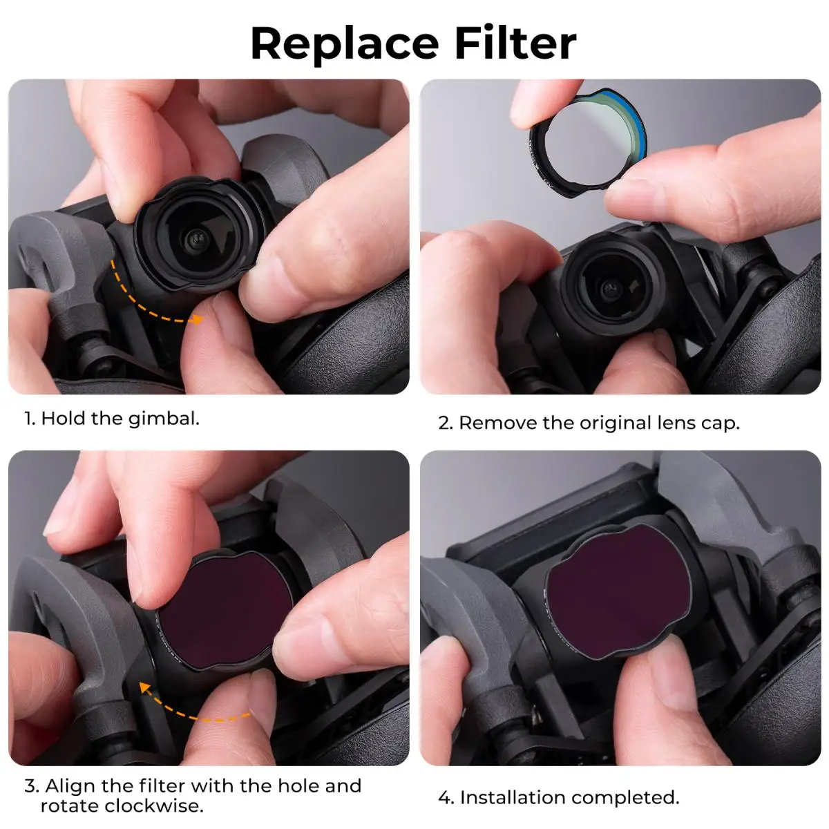 K & F konsep 4 buah Set Filter lensa (ND4 + ND8 + ND16 + ND32) untuk Drone DJI Avata dengan lapisan hijau antigores tahan air antirefleksi