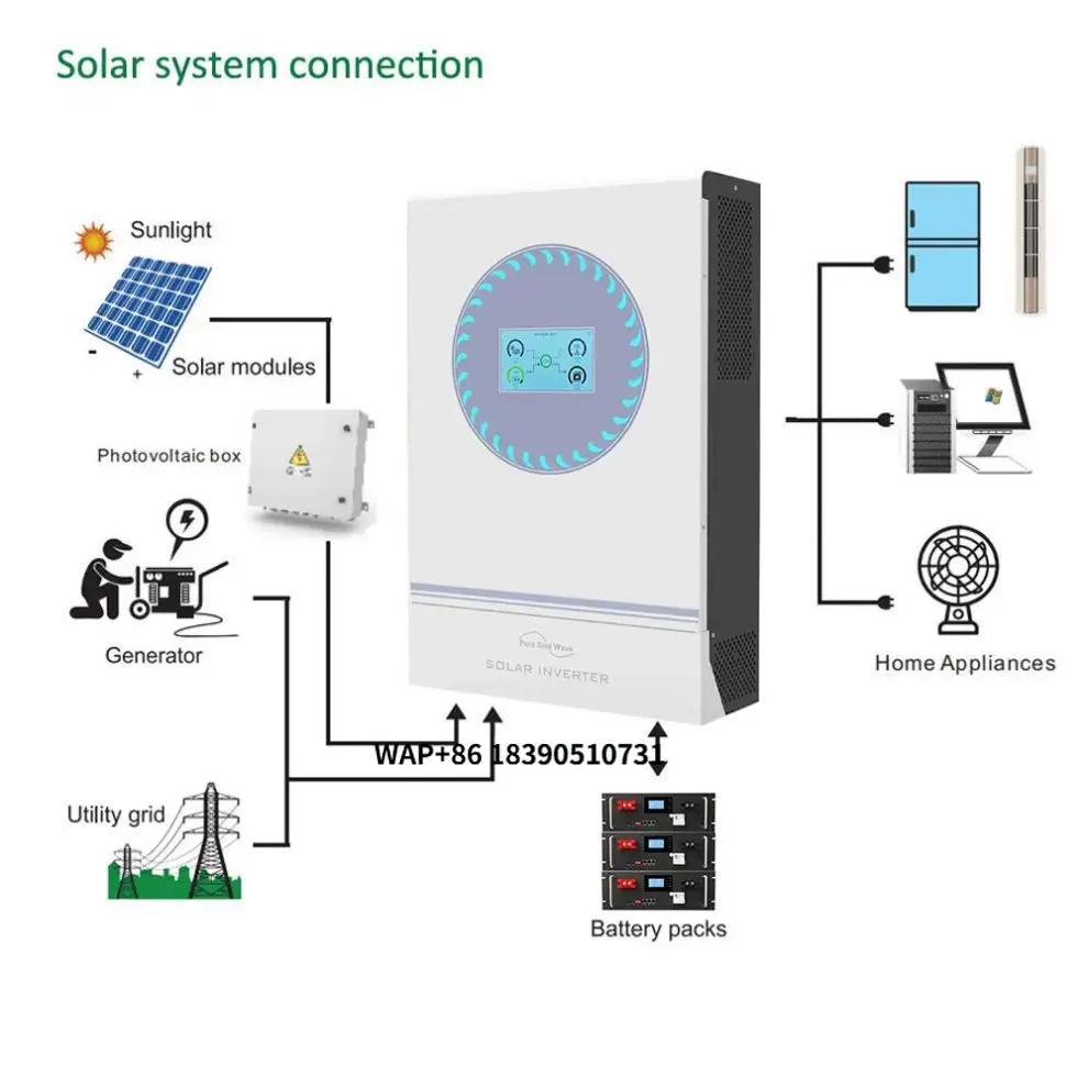 5 Kw 5.5 Kw 5000 Watt DC to AC Single Phase Hybrid Solar Inverter Low Frequency Inverter