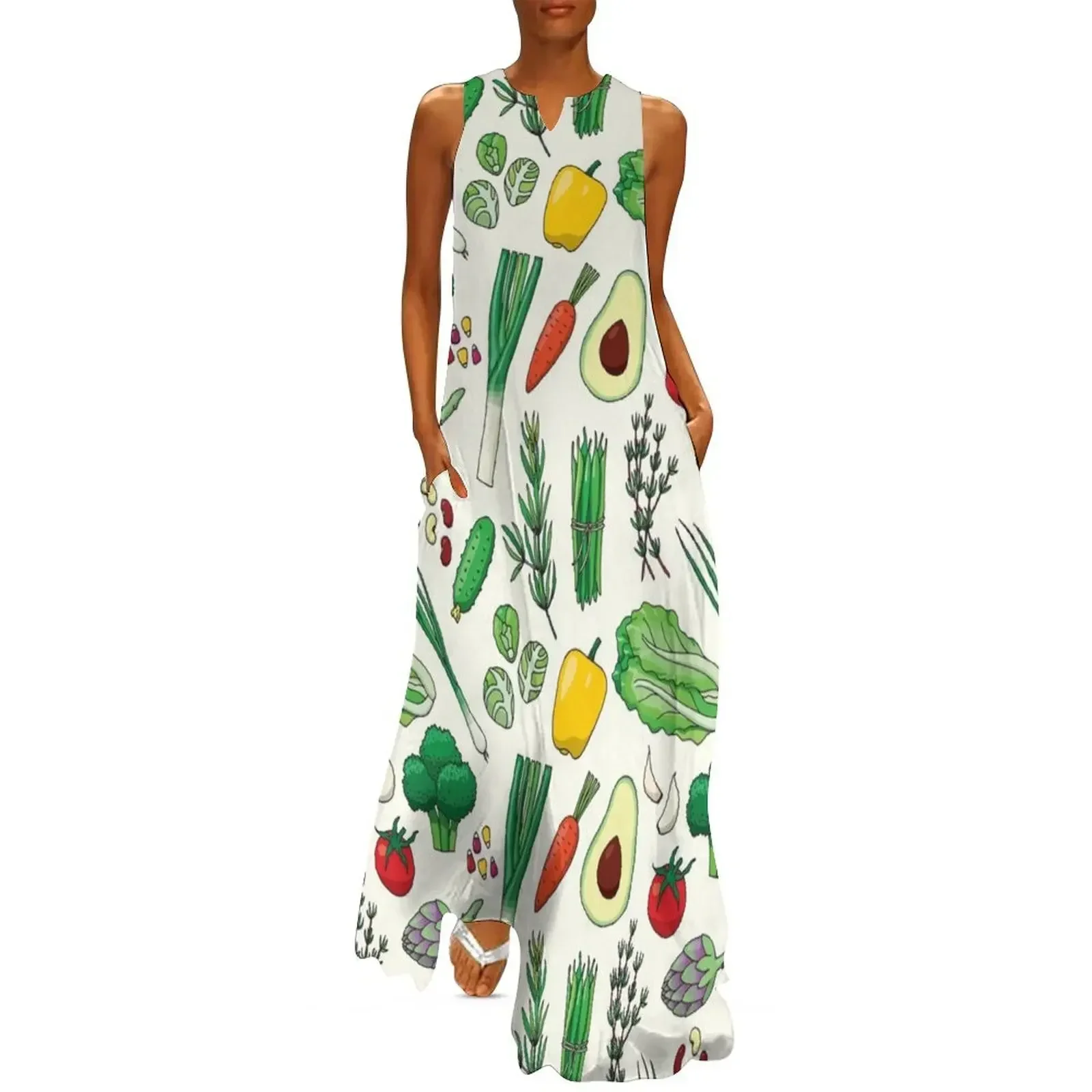 

Veggies Long Dress fairy dress Aesthetic clothing birthday dress for women women