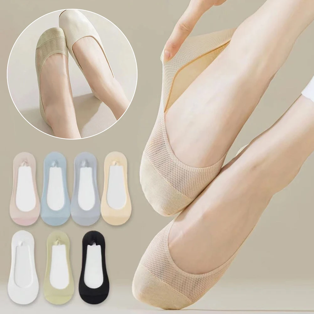 Summer Mesh Seamless Thin Socks Anti-Slip Soft Stretch Socks For Sneakers Shoes