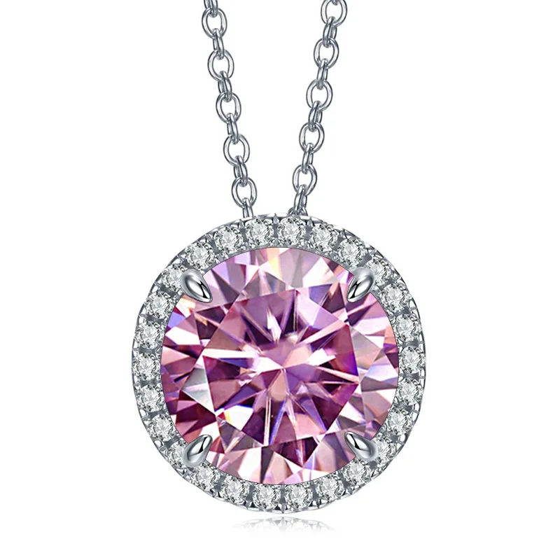 JOIAS HOMESilver s925 5ct D Moissanite gemstone pendant necklace, classic temperament, suitable for parties and weddings