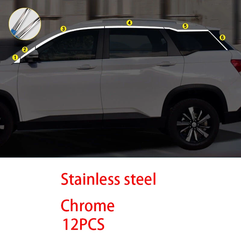 For Chevrolet Captiva 2019-2023 Wuling Almaz stainless steel Chrome Car Window Sill Trim Molding Cover trim