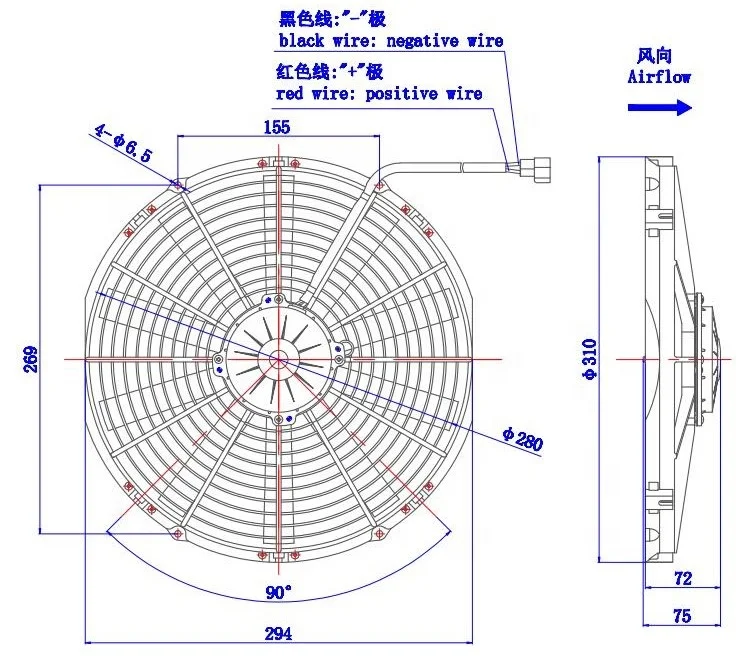 2026 Factory Wholesale Truck Bus air Conditioning Components LNF2211BX  DC Brushed Condenser Fan 24V Universal Bus