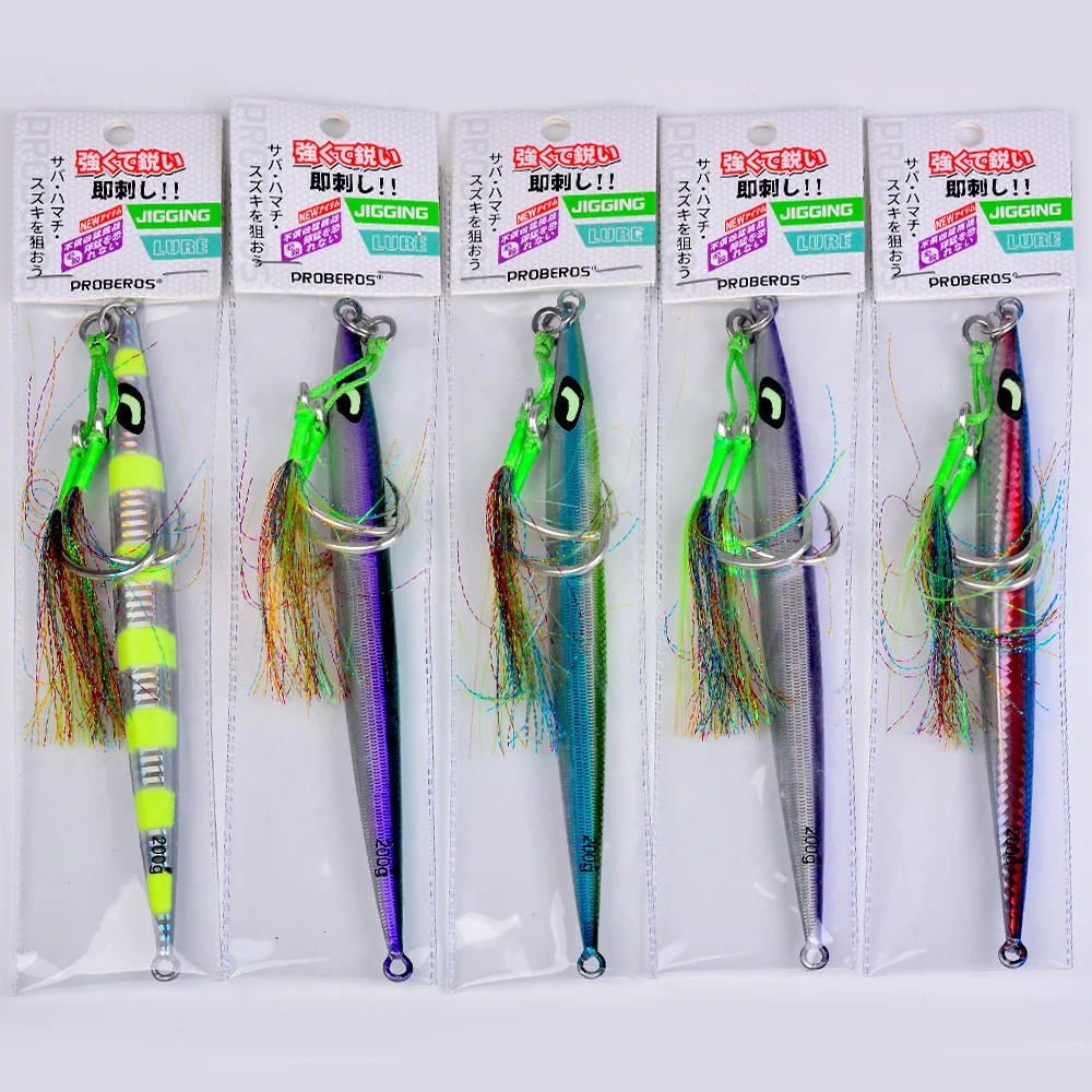 1pcs Luminous Metal Jigging Lures Fast Sinking 60g-200g Deep Sea Boat Speed Jigging Lure Artificial Seawater Bass Fish Bait view 6