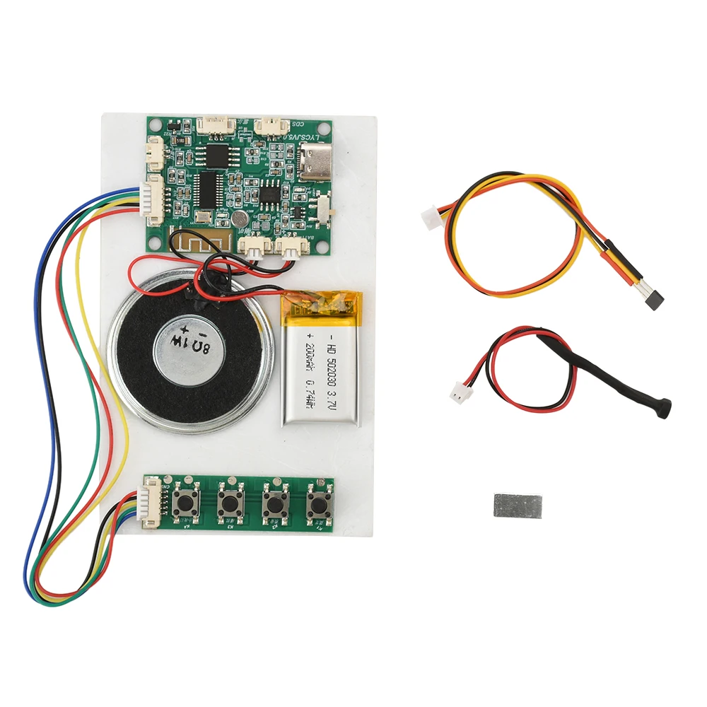 

DIY Bluetooth Recording Module 8M MP3 WAV Button Control Music Voice Player Programmable Board with Speaker for Gift