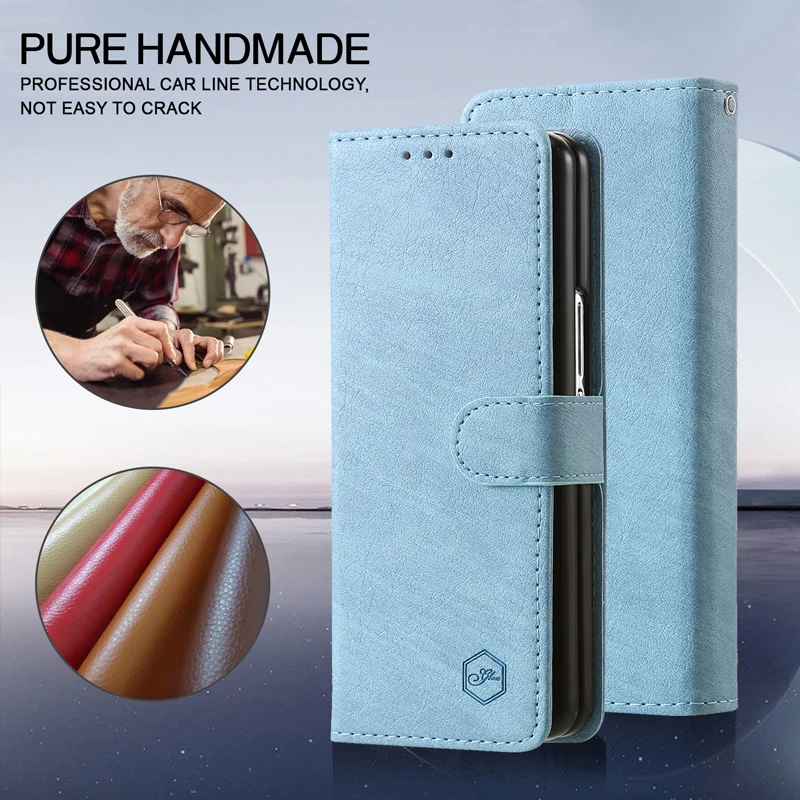 Brieftaschen-Handyhülle für Samsung Galaxy Z Fold8 mit Kartenhalter, Ständer, stoßfest, Cloudy PU-Leder-Cover, Z Fold 8 Ultra 7 6 5 3 4 Fund – Detail 12