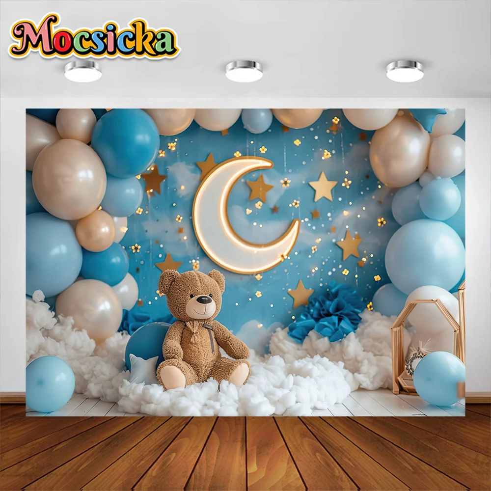 Newborn 1st Birthday Party Photography Backdrop Colorful Balloon Boy Girl First Birthday Decora Baby Shower Background Studio