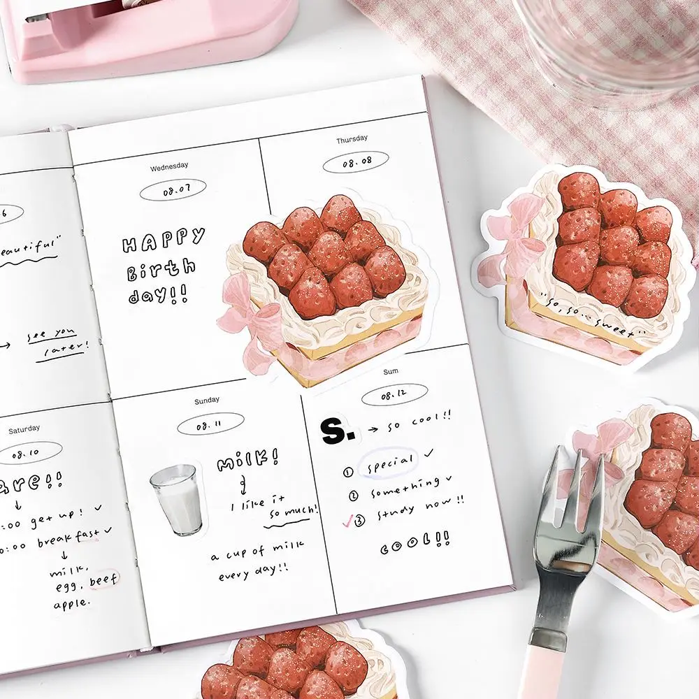 30 Sheets Strawberry Sandwich Sticky Notes Kawaii Sticky Notes Fun Sticky Notes Cute Notepads Sticky Note Pads for School Home