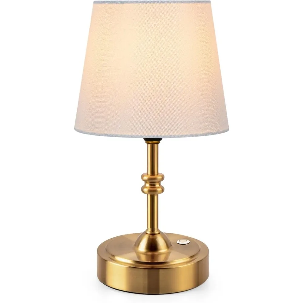 Cordless Dimmable Lamp 4000mAh 2700K White Fabric Shade Ideal for Dining Patio Bathroom
