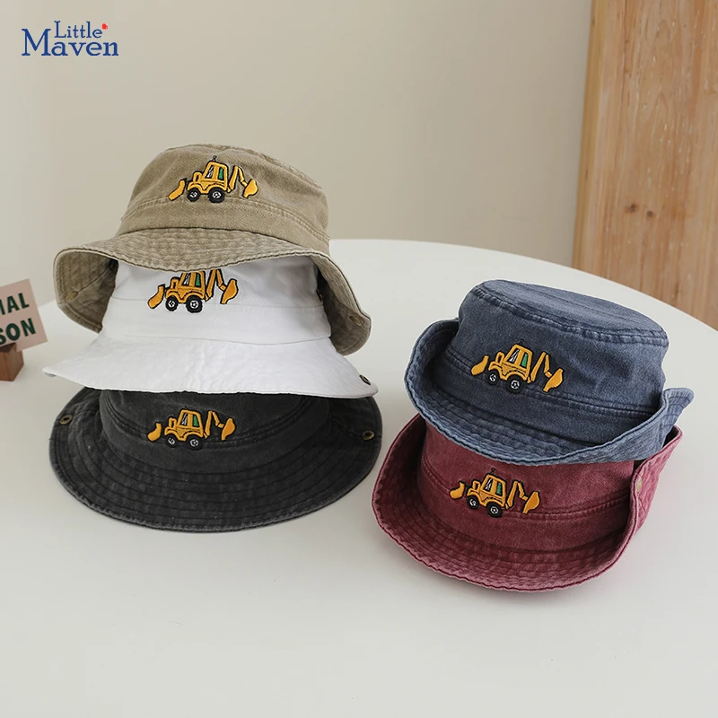 Casual Children 's Sports Fisherman Hats School Baby Boy Baseball 2024 Autumn Outdoor Kids Excavator Caps for 2-8Years Cotton