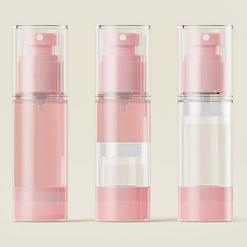 에어리스 프레스 유형 리필 용 병 스프레이 병 로션 화장품 디스펜서 여행 휴대용 수화 병