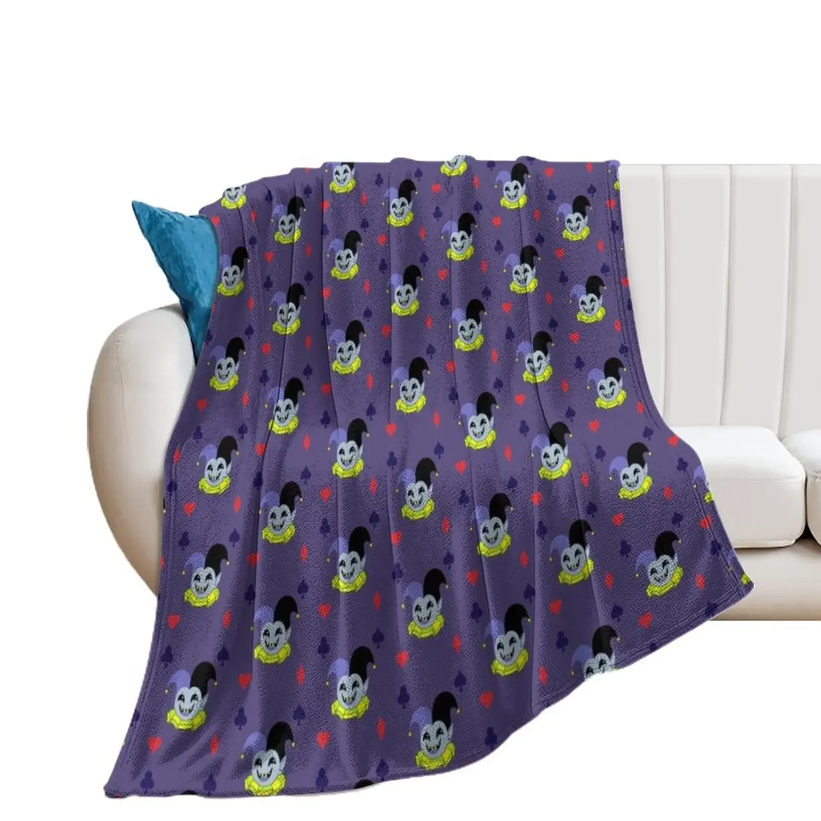 Deltarune - Jevil Throw Blanket Quilt Beach Decorative Beds Hair Blankets