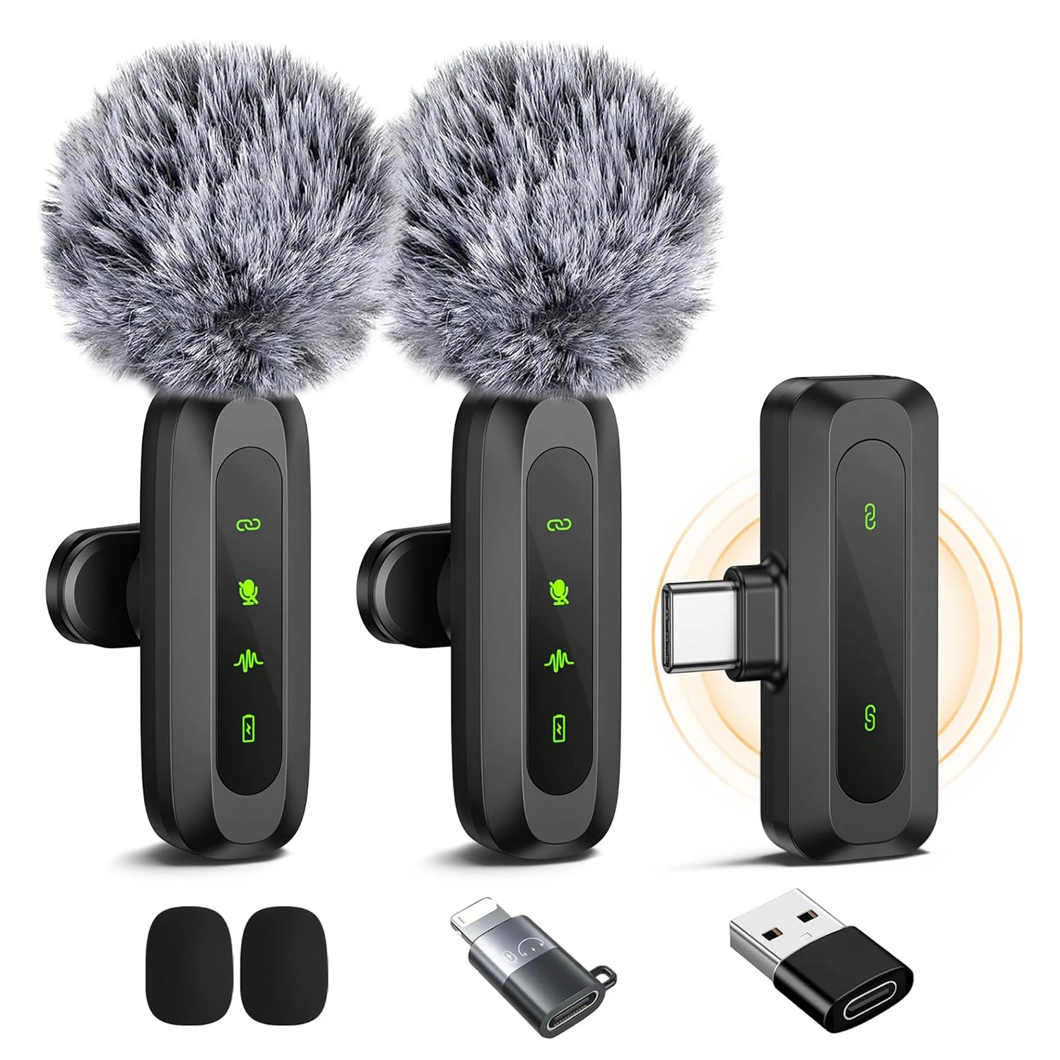 ميكروفون Lavalier لاسلكي احترافي لهاتف iPhone iPad Android والكمبيوتر المحمول والبث المباشر ومقابلة الألعاب وتسجيل مدونة الفيديو وميكروفون صغير