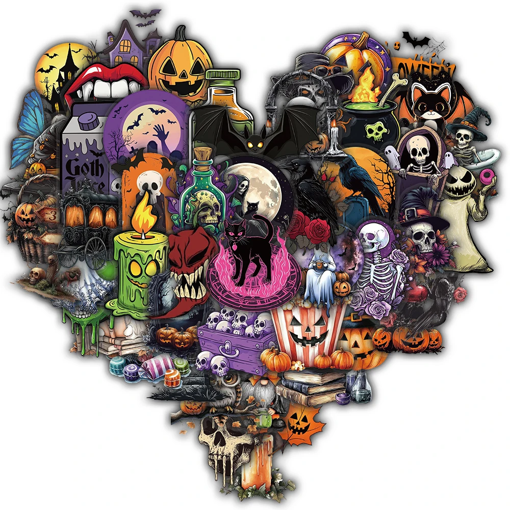 50 قطعة ملصق الهالوين السعيد الحنين سكيت الكتابة على الجدران غرفة DIY بها بنفسك الهاتف المحمول الأمتعة القهوة مقاوم للماء Harajuku ملصق #1