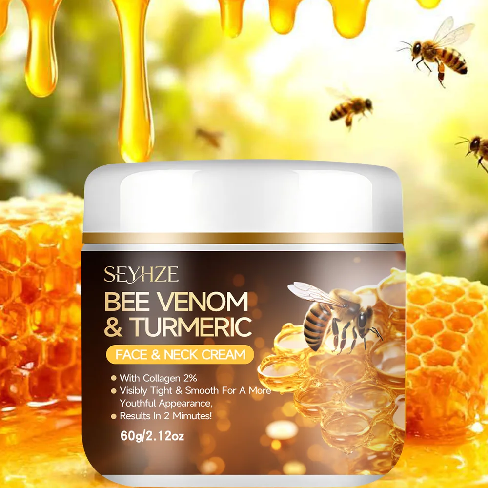 SEYHZE Bee Toxin Turmeric Firming Cream Anti-Aging Skincare Face & Neck Cream Collagen Ceramide Retinol a Even Skin Tone Firming