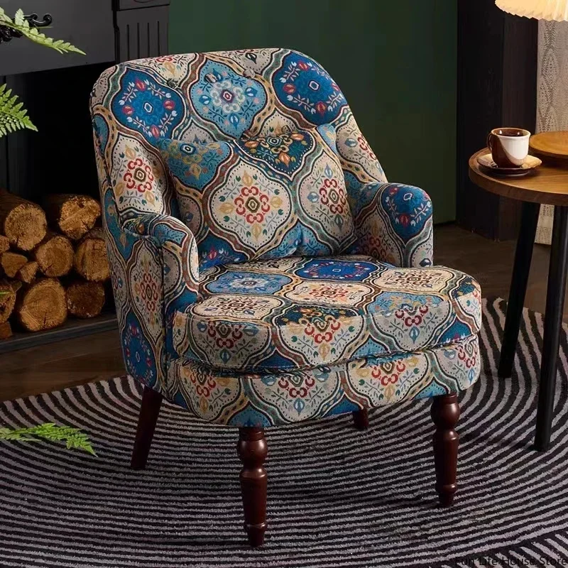 Amerykańska sofa w stylu retro, pojedyncze krzesło wypoczynkowe, krzesło tygrysie z tkaniny do salonu, recepcja i negocjacje, meble domowe