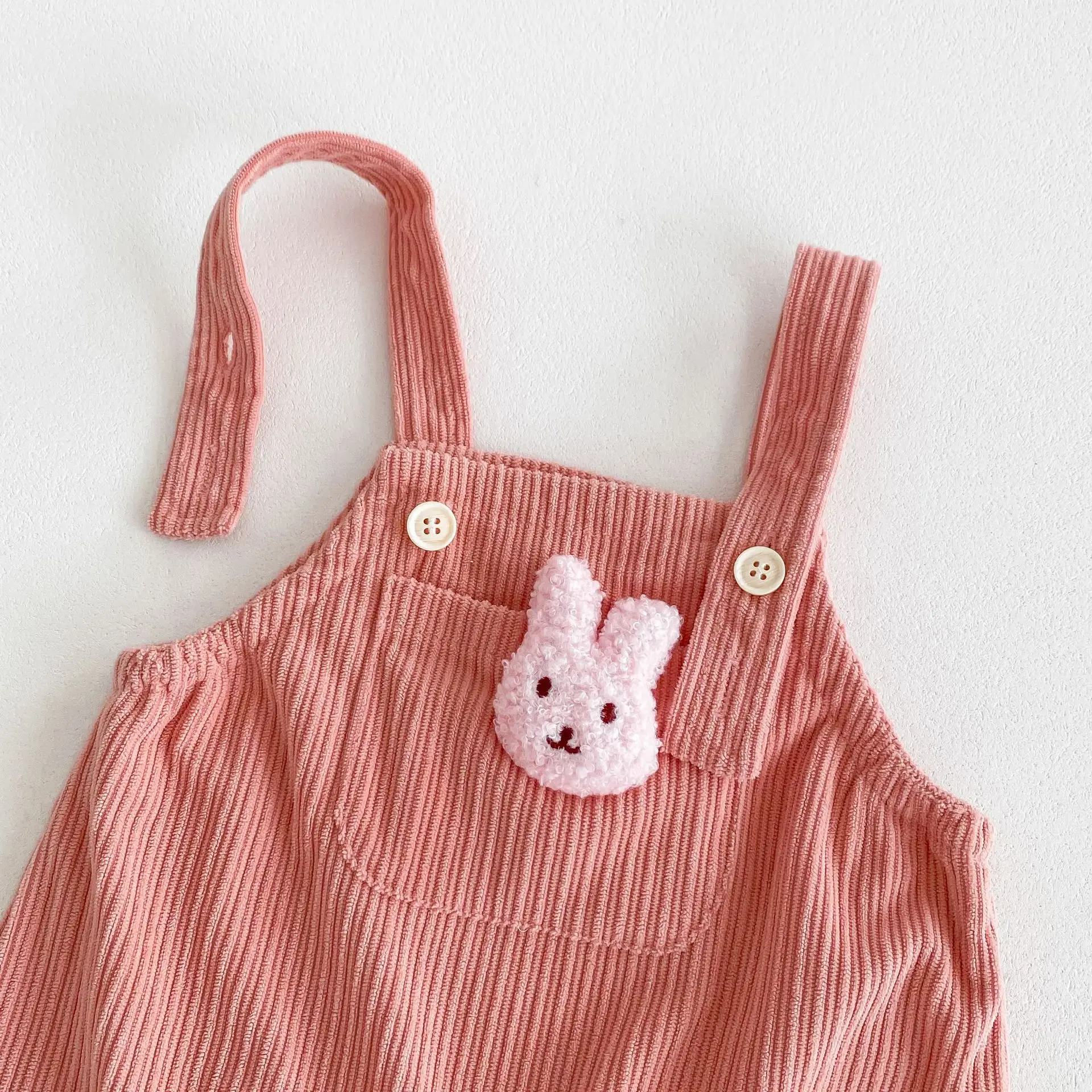 Autumn Newborn Infant Baby Girls Cartoon Corduroy Romper + Lapel Flower Shirt Rompers Kids Onepiece Fashion Baby Clothing