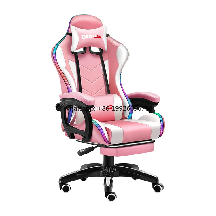 

Wholesale Good Price Swivel White Pu Leather Racing Massage Gaming Chair Silla Gamer Rgb Gaming Chair with Lights and Speakers f