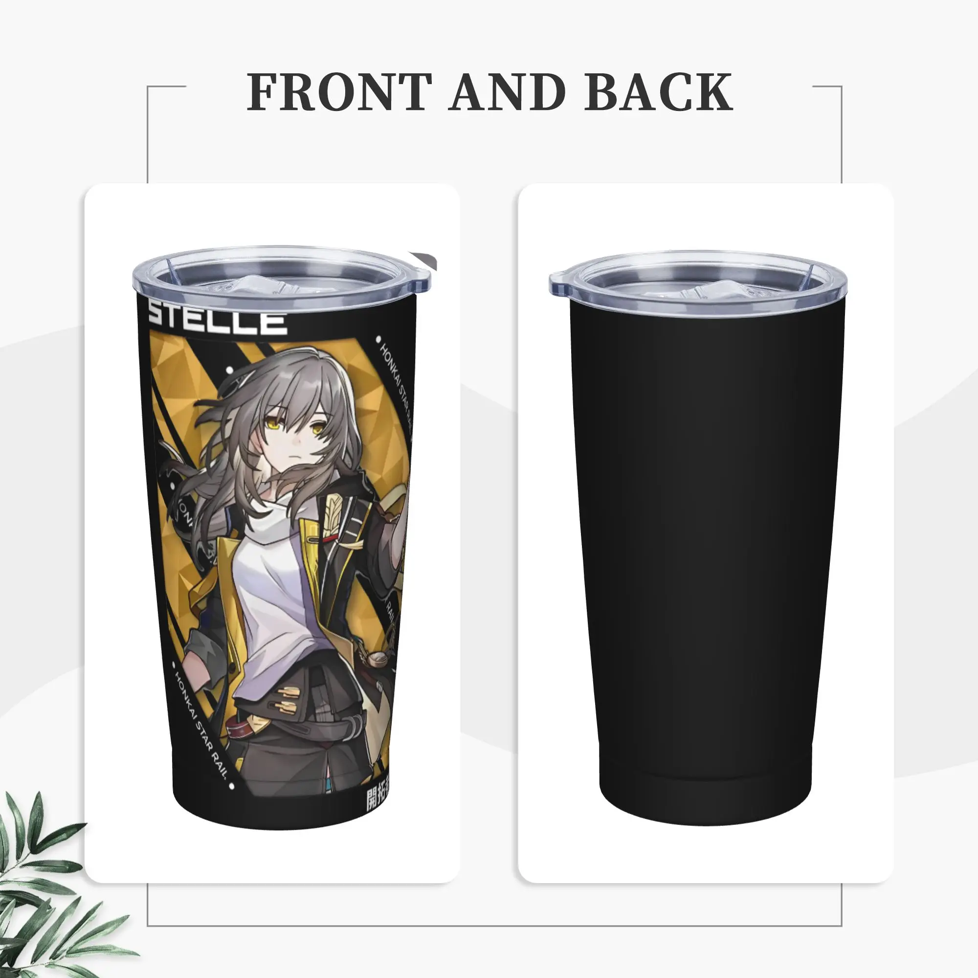 Stelle Honkai Star Rail Tumbler Vacuum Insulated Game Anime Thermal Cup with Lid Straw Travel Outdoor Mugs Hot Cold Drink, 20oz