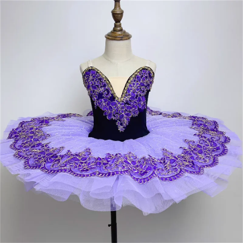 Girls Ballet Dress Performance Child Swan Lake Dance Costume Purple Professional Ballet Tutu Girls Kids Women Ballerina Dress