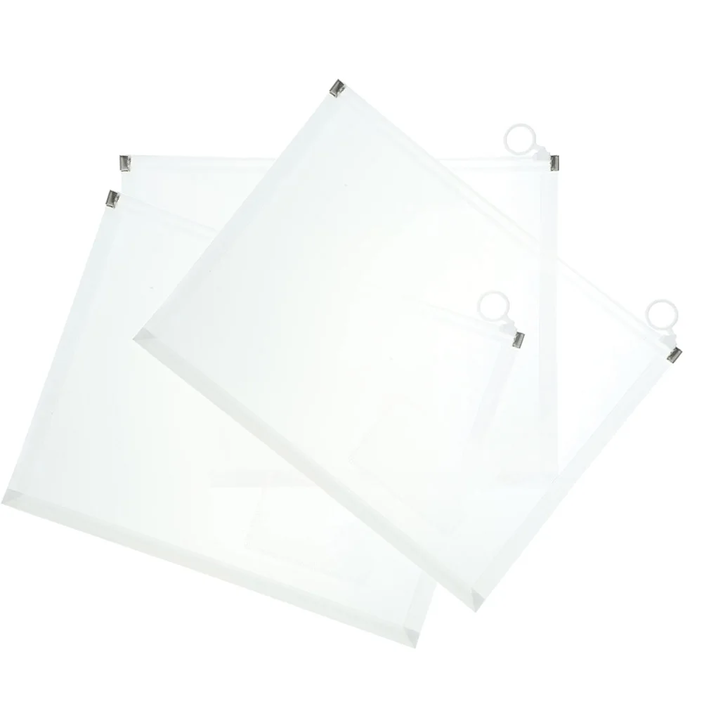 

3pcs Plastic File Envelopes Thick Button Design A4 File Pockets Water Resistant Document Folders Office Supplies Storage