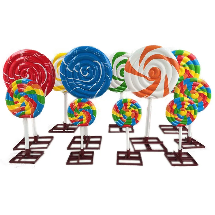 

Скульптура леденца из стекловолокна гигантского размера из стекловолокна, статуя из смолы, большие украшения леденцов, скульптура