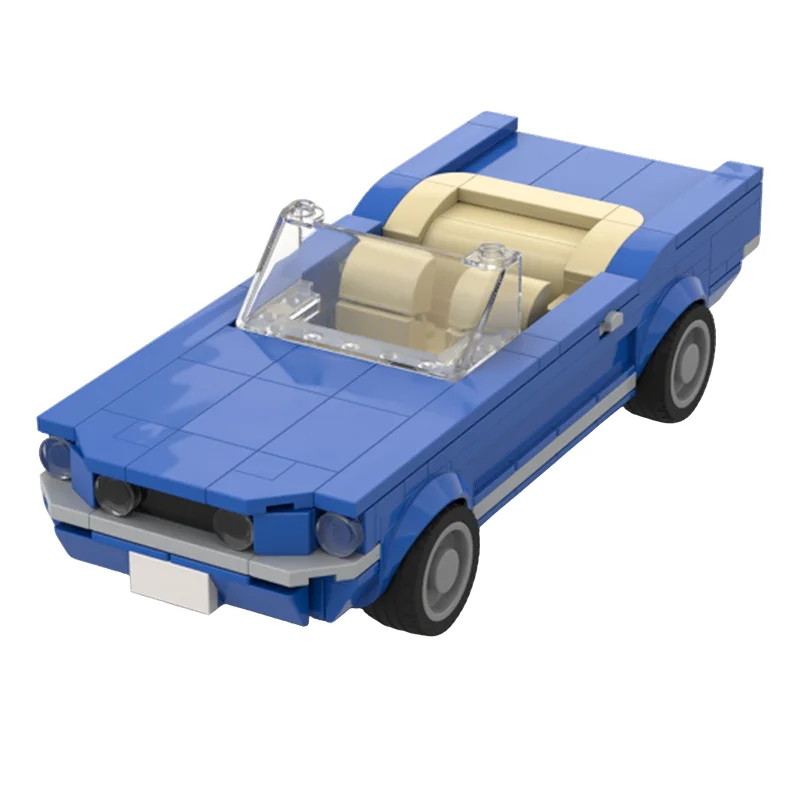 258pcs MOC City Fordes Mustangs Convertible First Generation Model Building Blocks Construction Birthday Assemble Idea Creative