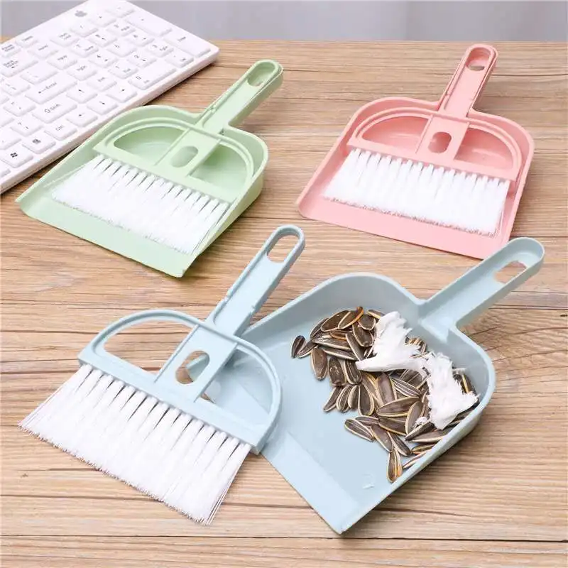 

free delivery Mini Desktop Sweep Cleaning Brush table Small Broom multi-function can be hanging desk Dustpan Set 2020 The New