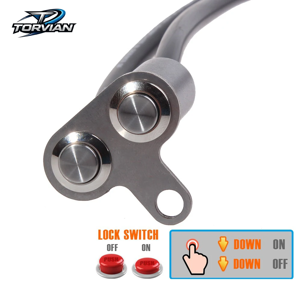Torvian Waterproof Motorcycle Dual Push Button Switch Momentary Self Reset 2 Button Control Switch DC 12V Universal