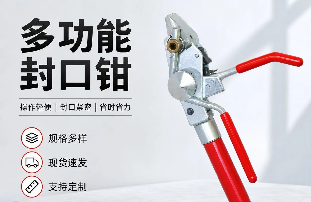 Manual Metal Cable Tie Pliers, Integrated Tightening & Cutting Tool for Stainless Steel Cable Strapping & Cable Bundling